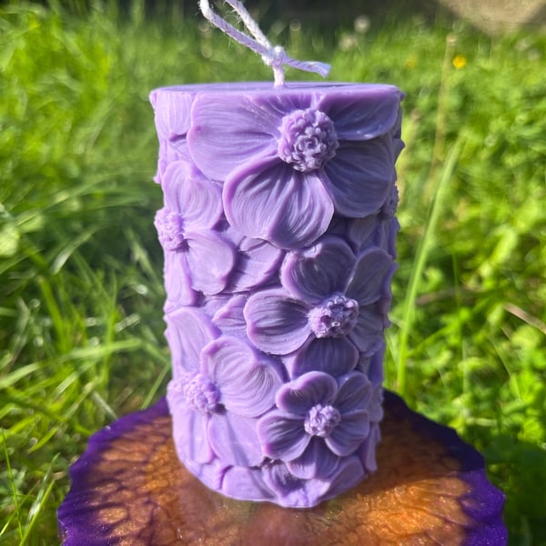 Flower Candle, Decorative Candle, Candle Gift for Her, Pillar Scented Candle