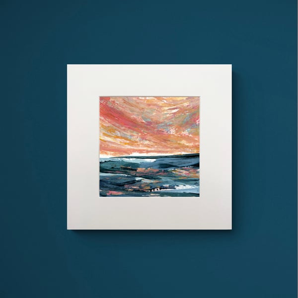 ‘As Joy Bursts Across the Sky’ Mini Mounted Seascape Print