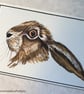 Hand Drawn and Coloured Hare card - Image 2