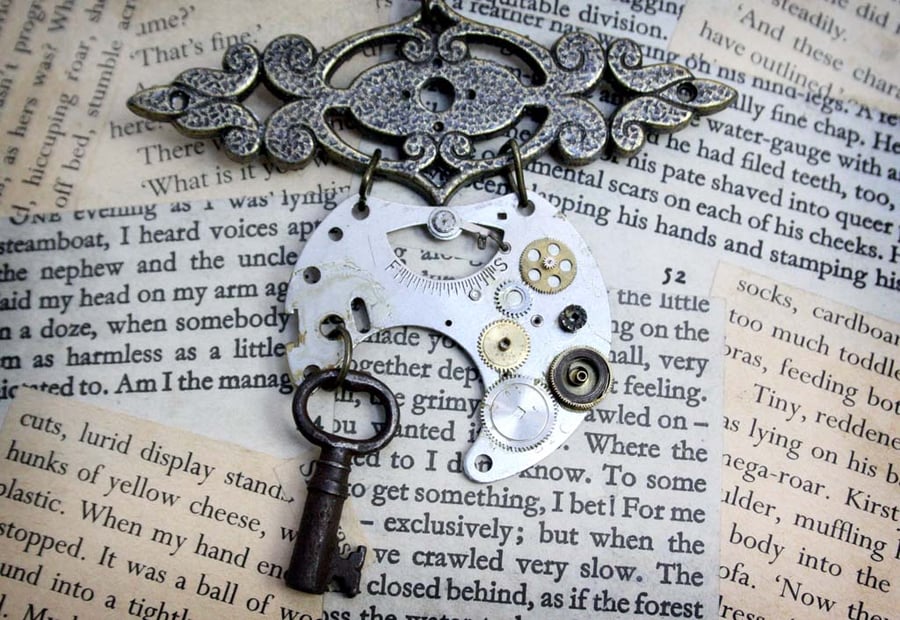 Steampunk Vintage Key Statement Necklace