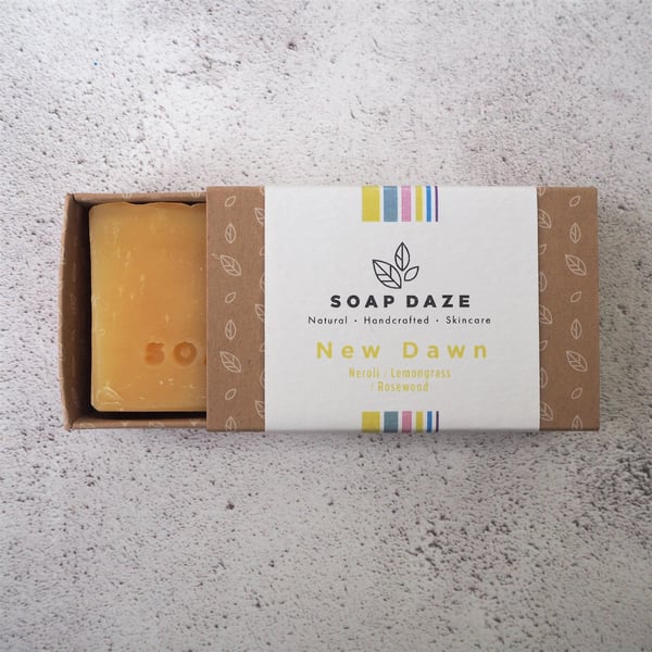 New Dawn soap, vegan, handmade, natural, bar soap, essential oils.