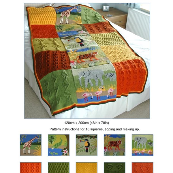 Jungle Throw PDF Knitting Pattern