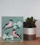 Bullfinches - original acrylic painting - Image 2