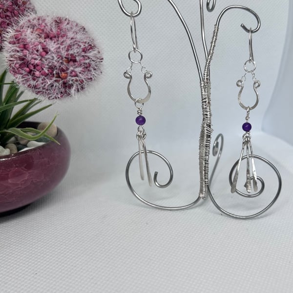 Sterling Silver Amethyst Earrings - Gift Boxed