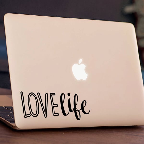 LOVE LIFE QUOTE Apple MacBook Decal Sticker fits all MacBook models