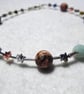 Sterling Silver and Gemstone Stars and Planets Anklet - Image 2