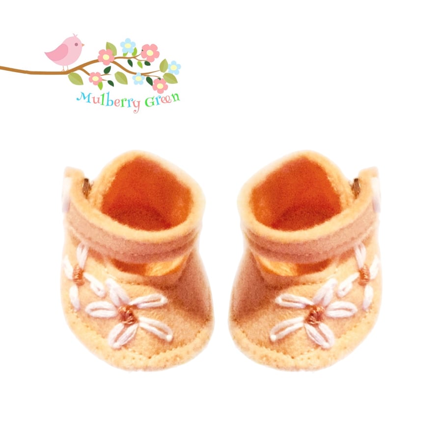 Peach Embroidered Shoes