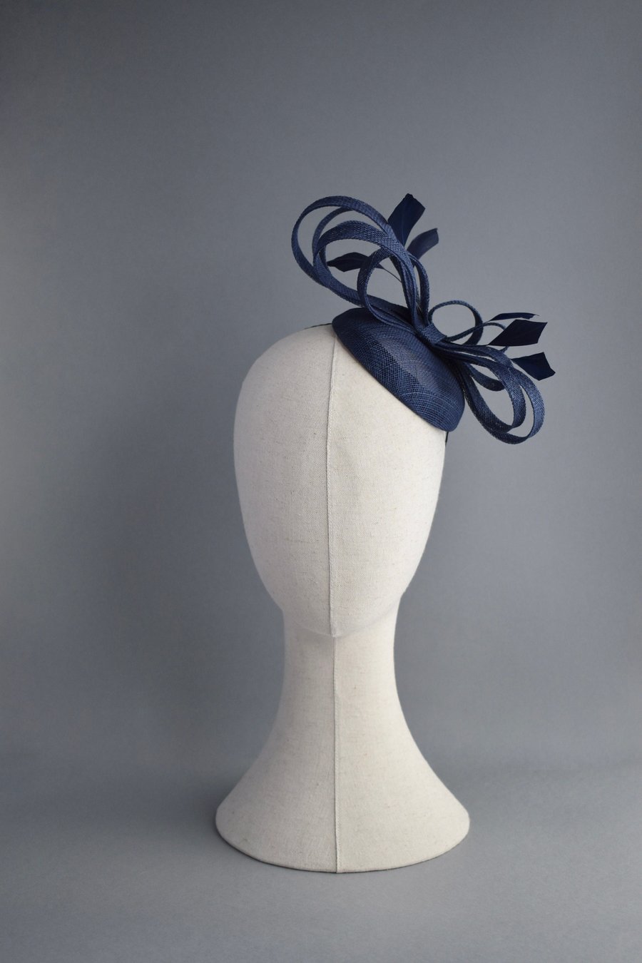 Handcrafted Navy Blue Beret-Shaped Percher Hat