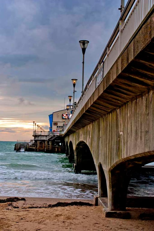 Bournemouth Pier And Beach Dorset England Photograph Print