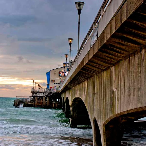 Bournemouth Pier And Beach Dorset England Photograph Print