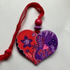 Hand painted purple and red heart 60