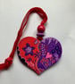 Hand painted purple and red heart 60