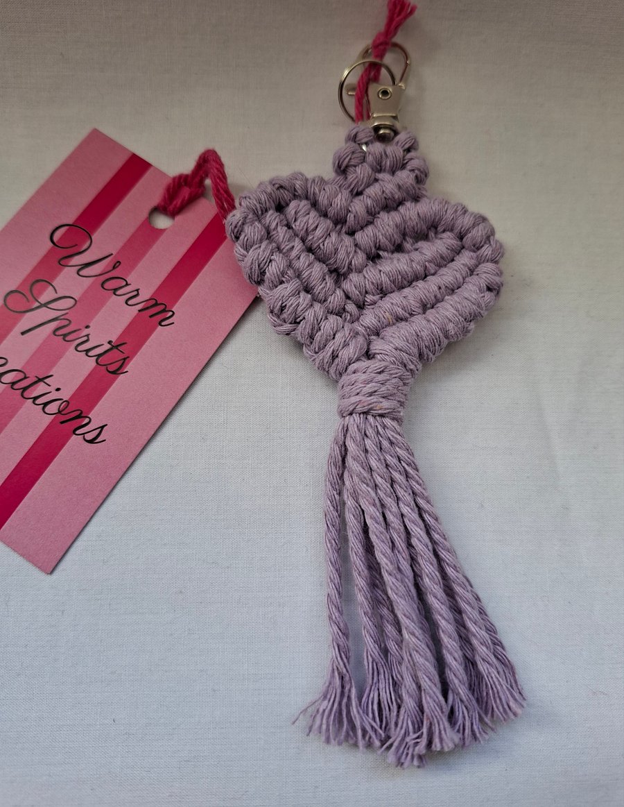 Macrame Heart shaped Keyring