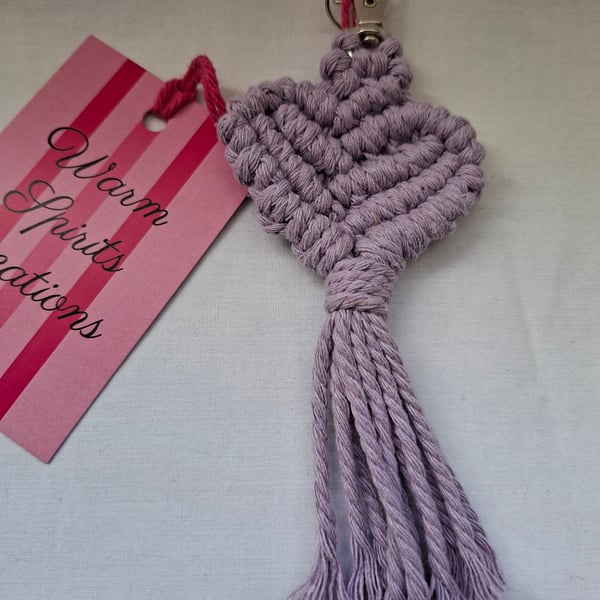 Macrame Heart shaped Keyring