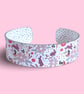 Rabbit cuff bracelet, pink bunny metal bangle, Seconds Sunday. B758