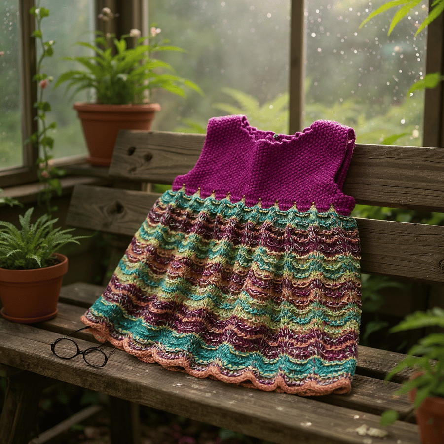 Sweet Pinafore baby knitting pattern 