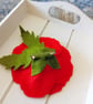 Handmade Felt Poppy Brooch: Floral Coat Pin - Image 4