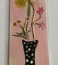 Handmade bookmark. Double sided, original artwork .floral design 