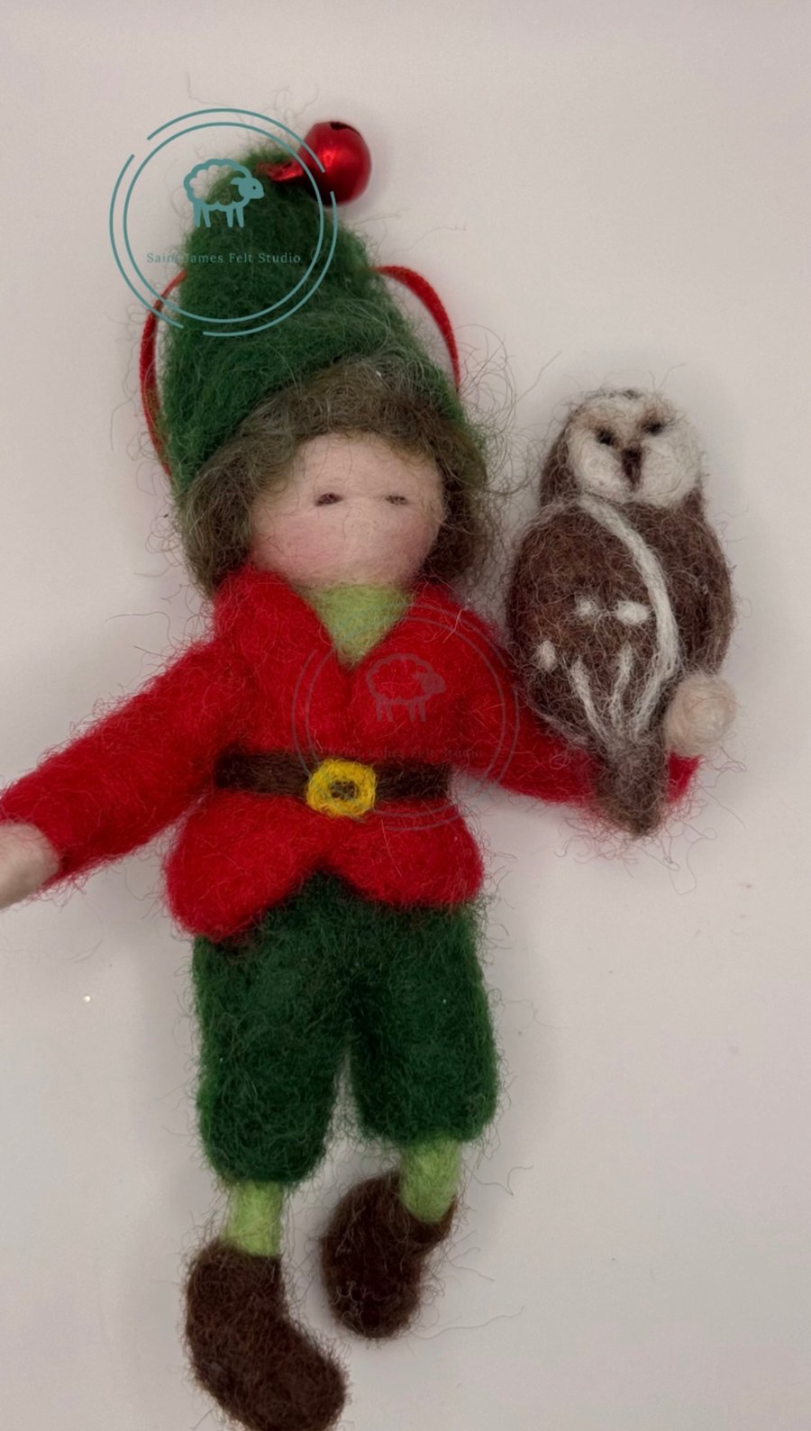 Forest Fairy with owl - hanging decoration 