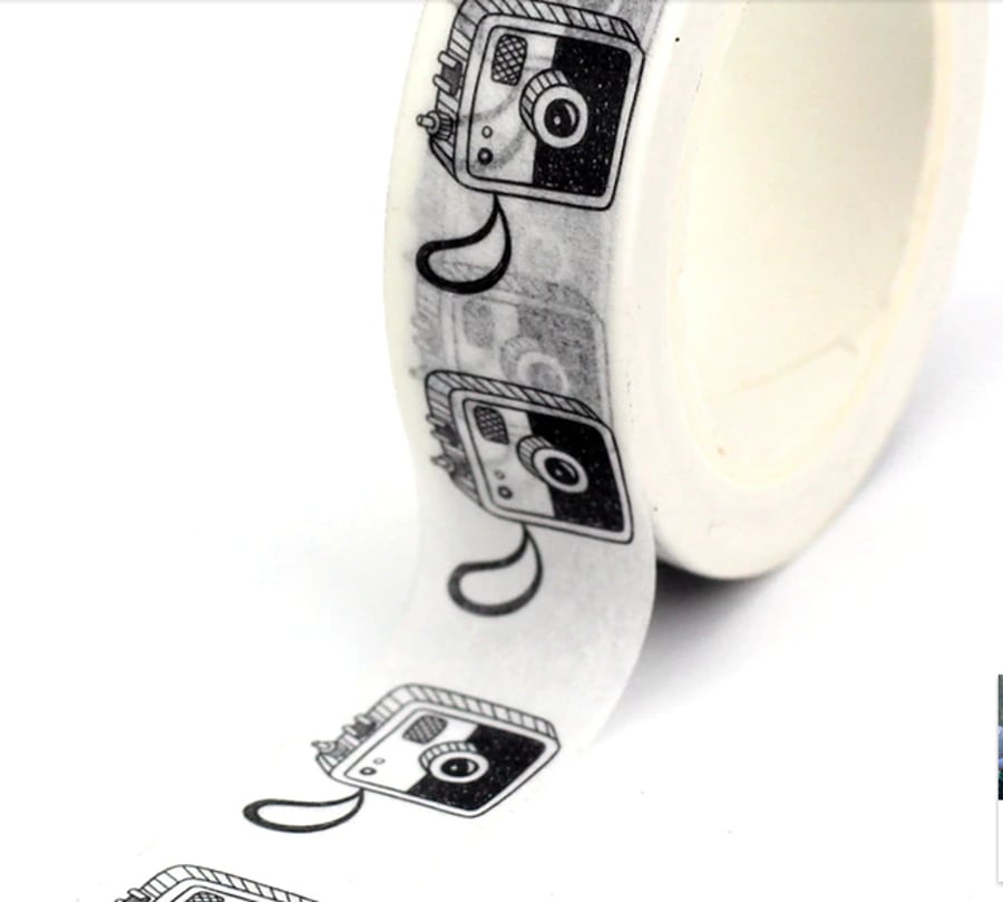 2 x Camera 15mm Washi Tape, 10m, photograph camera  Decorative Tape, Cards
