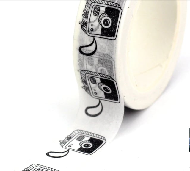 2 x Camera 15mm Washi Tape, 10m, photograph camera  Decorative Tape, Cards