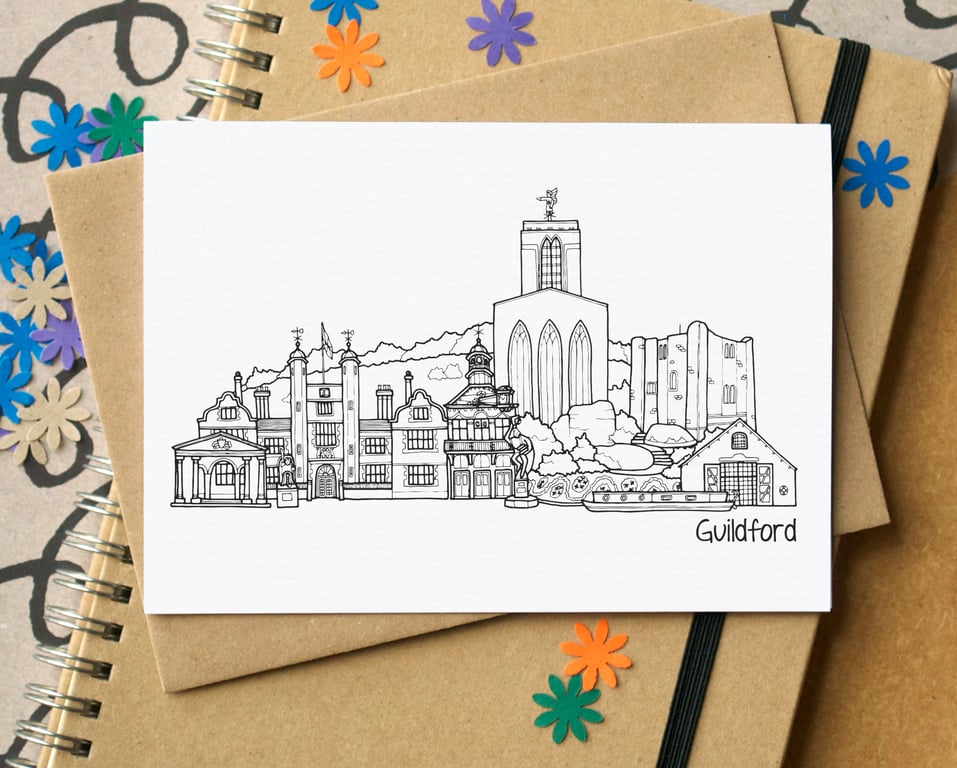 Guildford Skyline Greetings Card