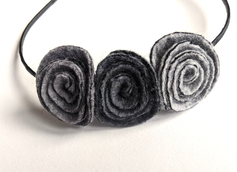 For Jude. Flower hair band: greys