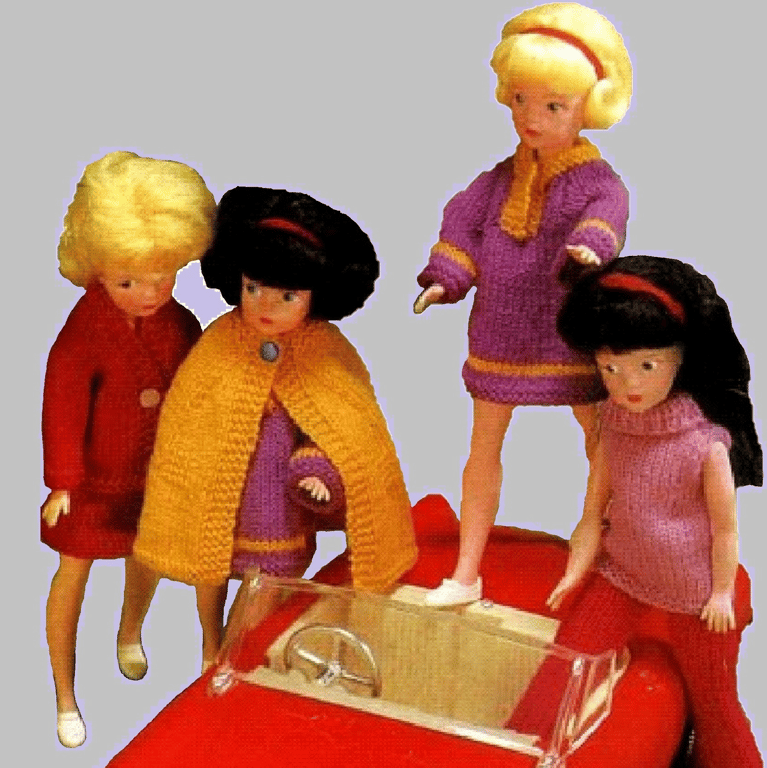 VINTAGE KNITTING PATTERN PDF Car Clothes for Doll
