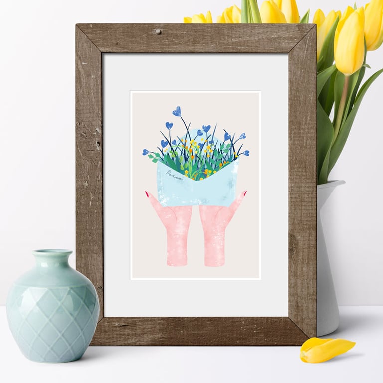 Floral Peace Print Chalk Pink