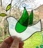 Stained Glass Dove Suncatcher - Hand Made Hanging Decoration - White - Image 4