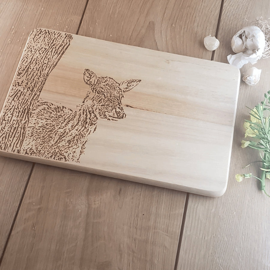 Fawn - Laser Engraved Wooden Chopping, Bread or Cheese Board