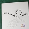 Silver wedding anniversary heart card