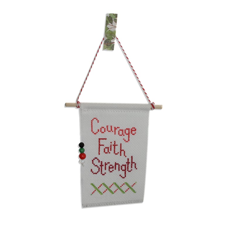 Courage cross stitch banner kit