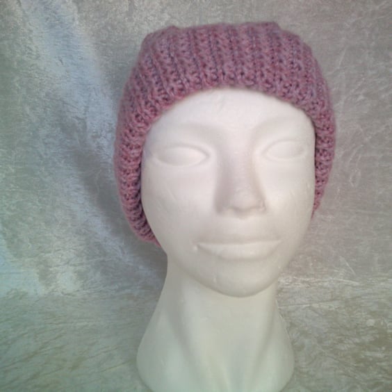 Dusky pink with Cable Hat