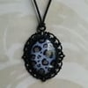 Black and white patterned pendant 