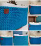 Handmade Crochet Toilet Paper Basket: Cotton Cord Storage