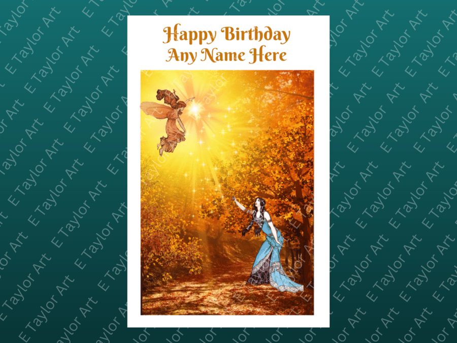 Birthday Card Goddess  Personalisable Seeded Card Option Wiccan Fantasy
