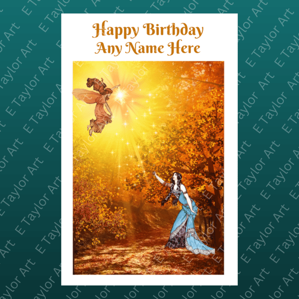 Birthday Card Goddess  Personalisable Seeded Card Option Wiccan Fantasy