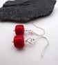red lampwork glass earrings - Image 4