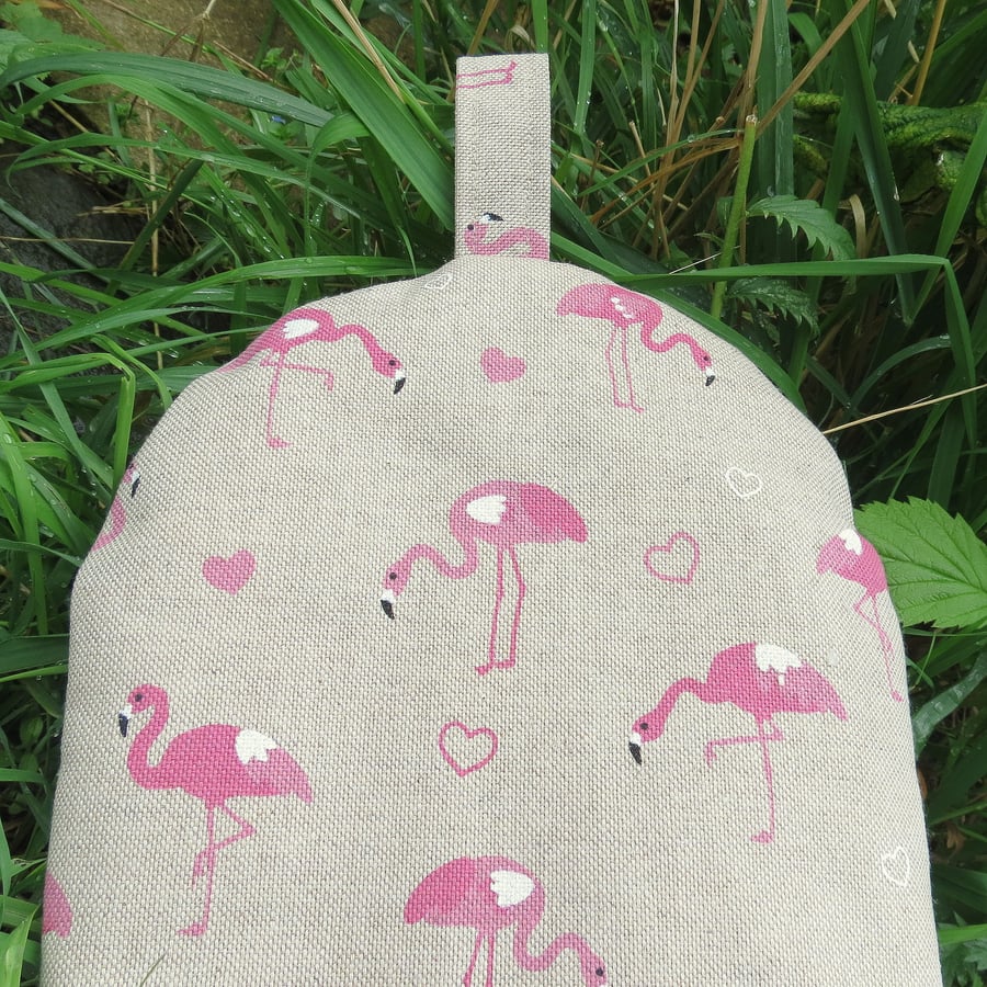 Flamingos. A small coffee cosy, made to fit a 2 cup cafetiere.