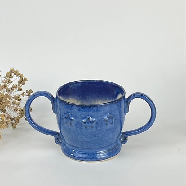 Two handled 'Champion' mug - Blue - SECONDS SUNDAY