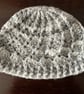 Grey and White Chunky Cosy Swirly Patterned Crocheted Hat  - Image 5