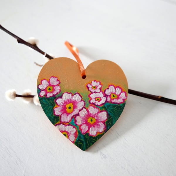 Pink Flowers Heart, Hanging Decoration, Mother's Day Floral Gift