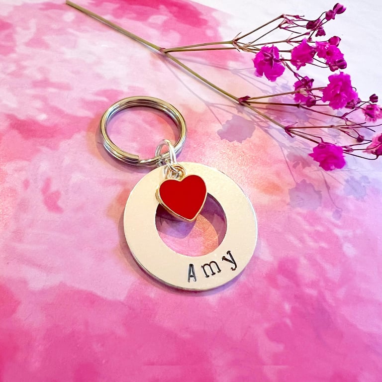 Hand Stamped Personalised Name Keyring