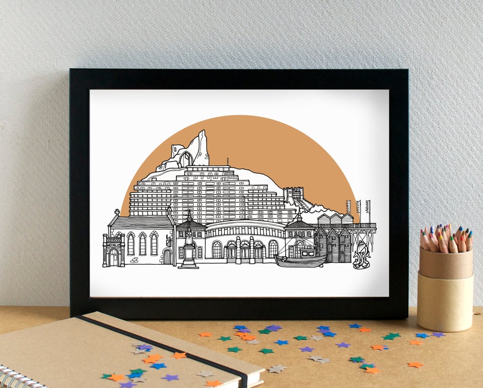 Hastings Skyline Art Print
