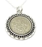 Link Pendant 1963 Lucky sixpence 61st Birthday plus a Sterling Silver 18in CH - Image 1