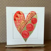 Luxurious gold leaf heart Art Card. 