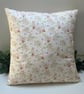 Square Cushion in a Floral Pink & Beige cotton & linen fabric - Home Decor - Image 1