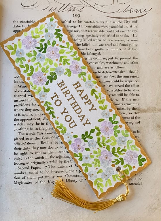 Happy Birthday To You handmade  Bookmark