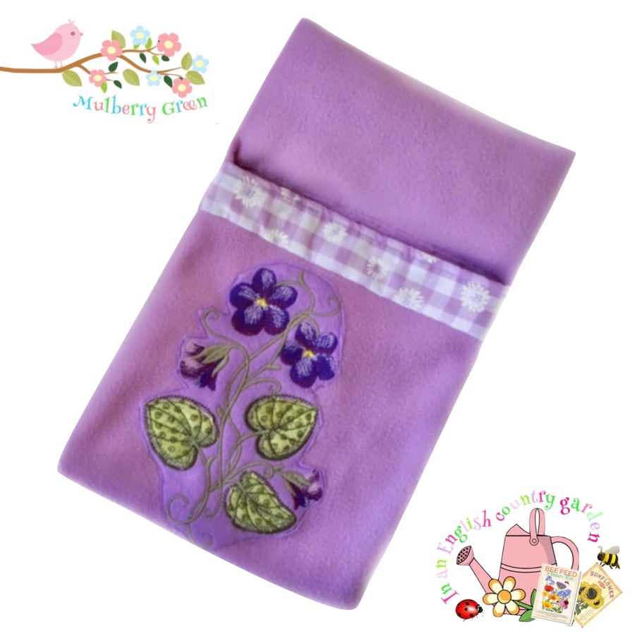 SALE ITEM -  Violet Embroidered Doll’s Sleeping Bag